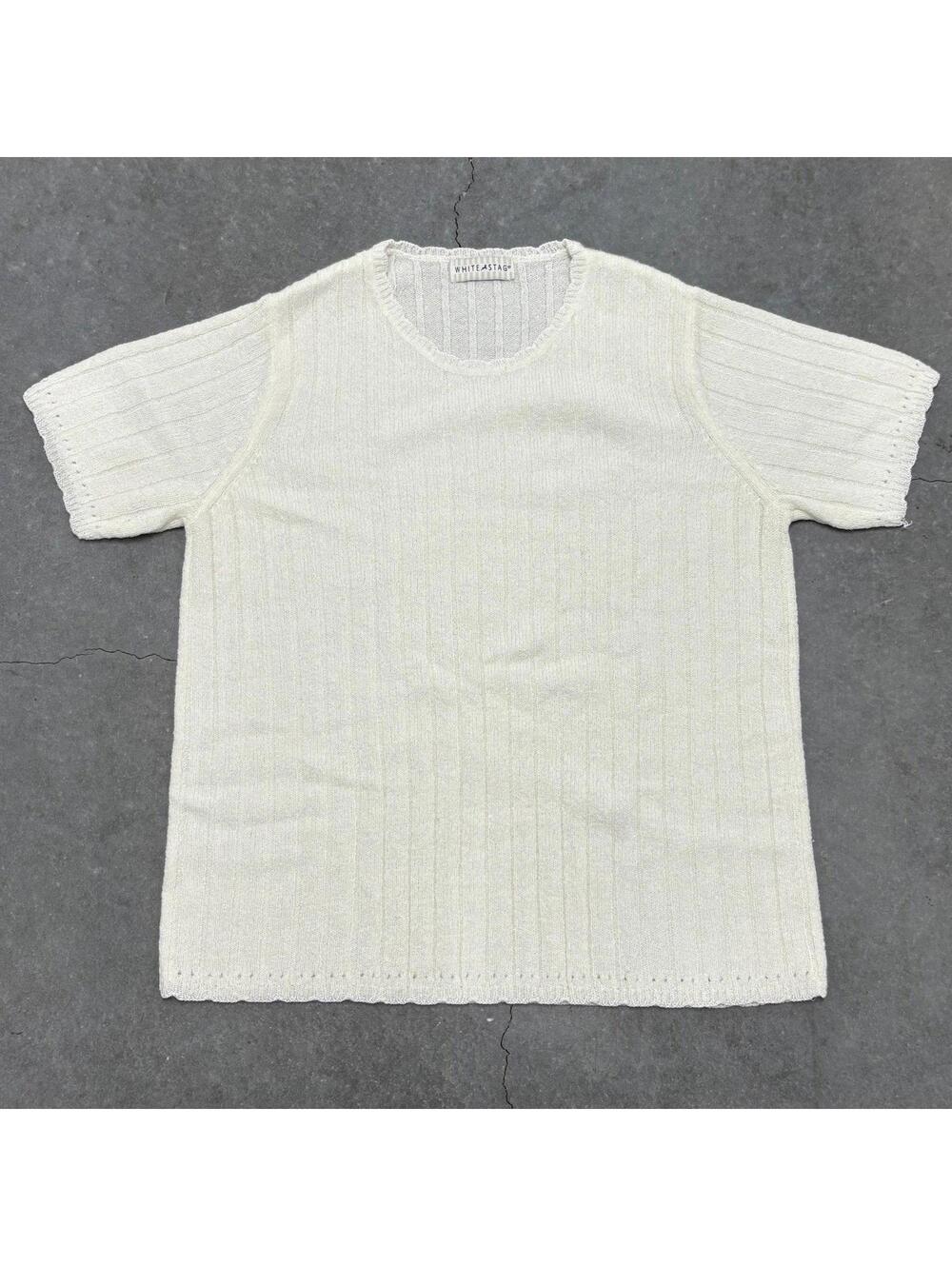 White Stag Knitted Plain White Shirt
